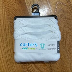 Carter’s “Child of Mine” 3-Pack White Onesies – Size 3-6 Months (NWT)